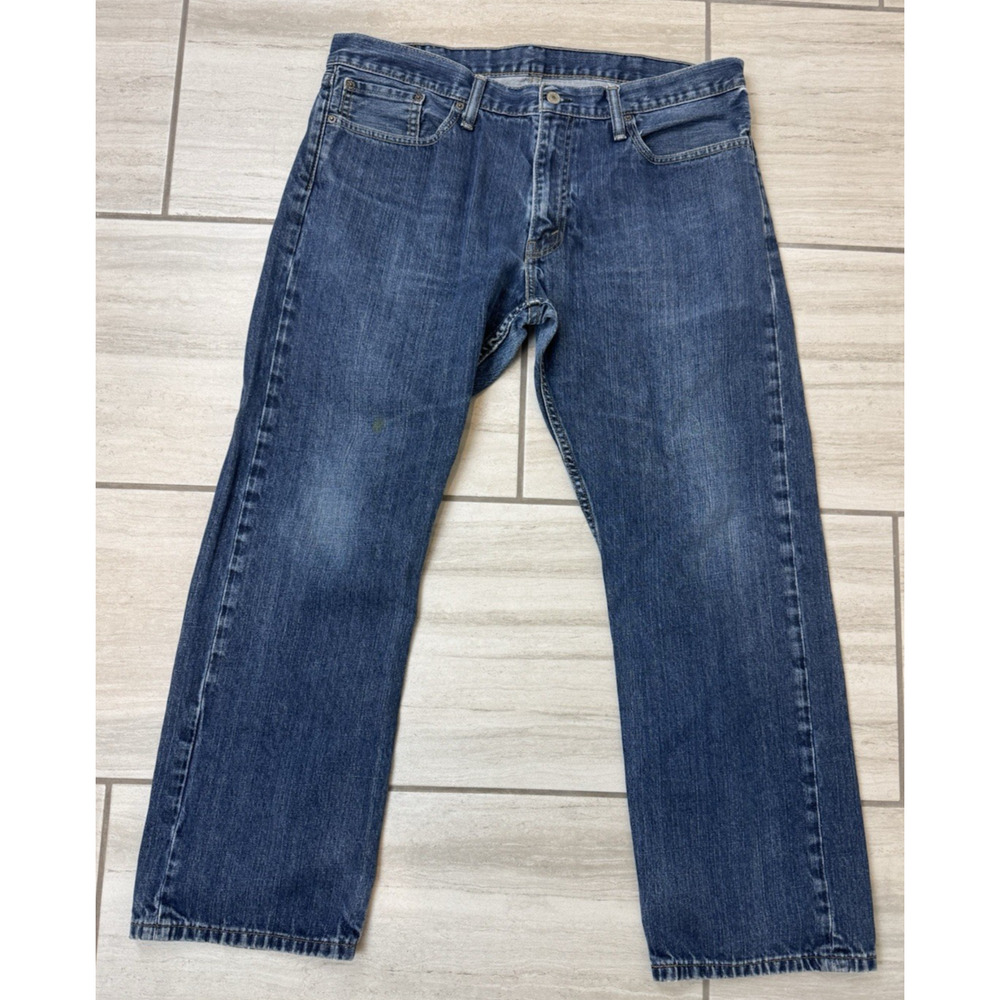 Levis 514 Straight Fit Men's Jeans Dark Blue Sizes 38x30‎ Slight Distress